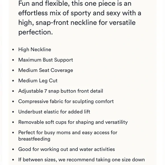 🎀HP🎀 NWOT ANDIE SWIMSUIT One Piece Black Large Details 🎀 - Picture 9 of 10